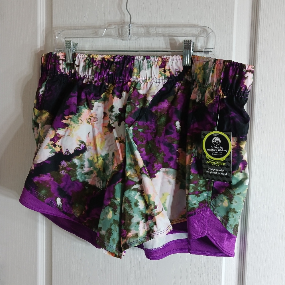 Dri Works NWT Running Shorts Built-in Panty Floral Women's Sz 20/ XXL
